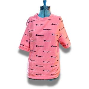 Champion | Small Reverse Weave All Over Logo Short Sleeve Crewneck